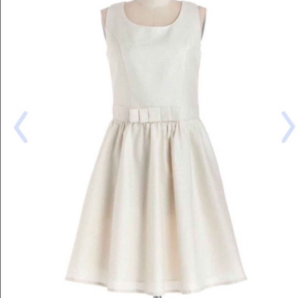 Modcloth Comme To Metallic Bow Dress